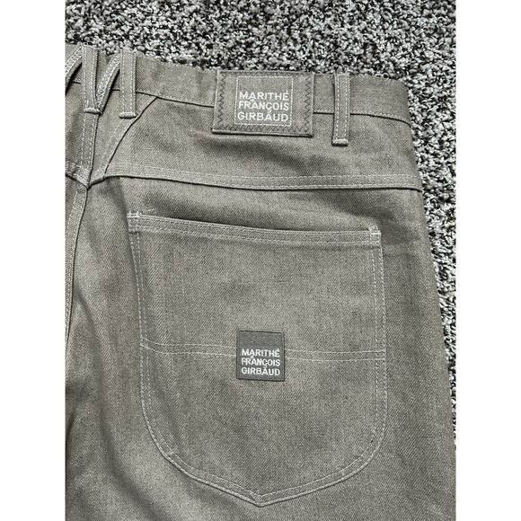 Vintage 90s Marithe Francois Girbaud Mens 38x11.5 Baggy Denim Shorts Khaki - Picture 2 of 10